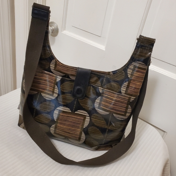 Orla Kiely Handbags - Orla Kiely Brown and Black Stem Classic Crossbody/Shoulder Bag